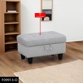 Self-pickup Only--Grey White Flannel 3-Piece Sofa Living Room Sofa Set (Option: F09913   O)