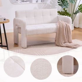 Nordic Modern Double Armchair Living Room & Bedroom Compact Upholstered Sofa Leisure Sofa Comfortable Seating With Dual Armrests Can Be Paired Wi (Option: Beige)