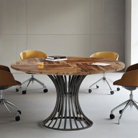 Dining Table, Storage Desk, Kitchen Table (Option: Rustic Brown)