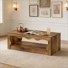 Sleek Coffee Table, Low Tea Table,Center Table,Cocktail Table (Option: Brown)