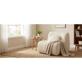 Lounge Sofa Beige 102x91x75cm Soft Comfortable Plush Sponge Lounge Chair For Home Living Room Bedroom No Assembly Required (Option: Default)