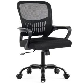 The Adjustable Rotating Back-style Computer Desk And Chair Not Only Offers Comfortable Lumbar Support But Also Comes With Comfortable Armrests. (Option: Black)