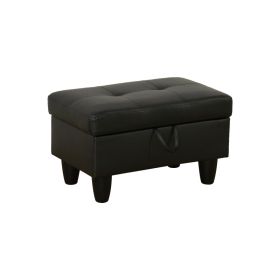 Pickup Only--Black Faux Leather 3-Piece Living Room Sofa Set (Option: F09721.O)