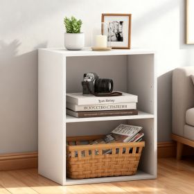 2-Cube Bookcase Floor Standing Open Bookshelf With 5-Position Adjustable Shelf (Option: White)