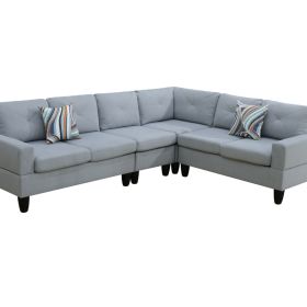 Pickup Only--Grey Massa Calico 4-Piece Couch Living Room Sofa Set (Option: F223062PCS  L.SXC.RSXW)