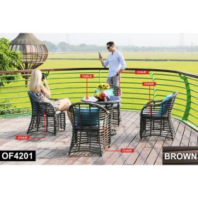 Pickup Only -32  Polyethylene And Iron Brown 6-Piece Outdoor Sofa Set (Option: 6pc)