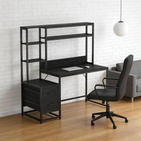 Office Table,Tall Writing Table,Computer Desk (Option: Black)