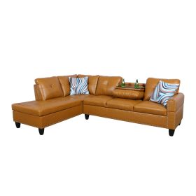 Only Self Pickup--Ginger Semi PU Synthetic Leather 3-Piece Sofa Set (Option: F09920A  2PCS  S.C)