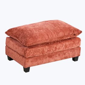 Cloud Sofa Ottoman Only, Modern Sectional Couch, For Living Room Bedroom And Apartment, Comfy Double Layer Upholstered Seat Cushion, Breathable C (Option: Orange)