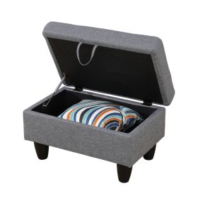 Pickup Only -28.5  Grey Linen Living Room Sofa Set Ottoman (Option: F09810  O)