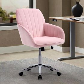 TY Adjustable Office Chair, Home Bedroom, Ergonomic Swivel Chair, Backrest Seat, Comfortable For Long Sitting (Option: Baby Pink)
