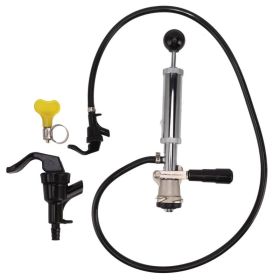 Beer Keg Pump 4in D System Chrome Iron Easy Operation Tight Sealing Keg Tap With Faucet Hose For Party Picnic Events (Option: Default)