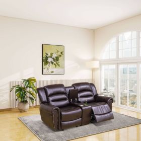 Pickup Only--Brown Breathing Leather 3-Piece Sofa Living Room Sofa (Option: GS4061.L)