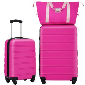 Hardshell Luggage Sets 2Pcs Bag Spinner Suitcase With TSA Lock Lightweight 20- 28 (Option: Pink)