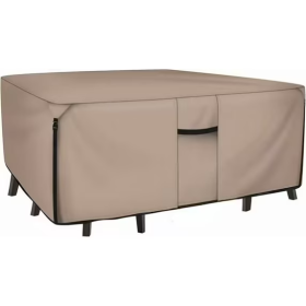 Heavy-duty Rectangular Courtyard Furniture Covers - 600D Waterproof Outdoor Dining Table And Chair Covers (Option: 126IN)