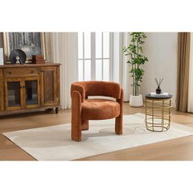 Modern Accent Chair, Contemporary Boucle Fabric Accent Armchair Comfy Upholstered Leisure Single Sofa Chair For Living Room Bedroom Apartment Off (Option: Orange)