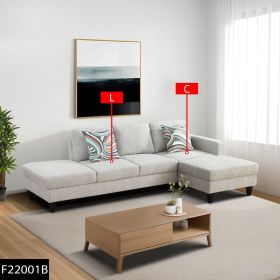 Self Pickup Only--Grey White Lint 2-Piece Couch Living Room Sofa Set (Option: 2pc)