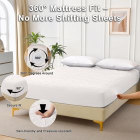 Diamond Grid Ultrasonic Waterproof Mattress Protector (Option: White-T)