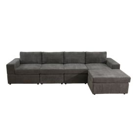 Self Pickup Only--Grey Pineapple Fabric 5-Piece Living Room Sofa Set (Option: F4998   5PCS)