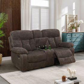 Pickup Only--Brown Cashmere Fleece Living Room Recliner Intelligent 3-Piece Sofa Set (Option: GS5132  .L)
