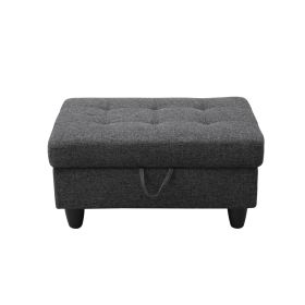 Pickup Only--Black Grey Linen 3-Piece Couch Living Room Sofa Set (Option: F125 O)