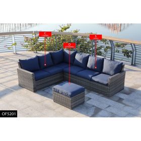 Pickup Only -83.5  Grey Polyethylene And Iron 3-Piece Outdoor Group Seat (Option: 3pcs)