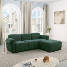 93 Length ,Fashionable Modular Sofa, Iron Frame Chenille Sofa, GREEN, Suitable For Living Room (Option: Green)