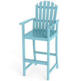 Tall Adirondack Chair With Armrests And Footrest Acacia Wood For Deck  Patio, Porch, Balcony, Deck And Backyard (Option: Turquoise)