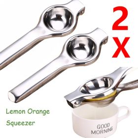 Manual Lemon Squeezer Heavy Duty Stainless Steel Press Hand Lime Citrus Juicer (Option: 2pack)