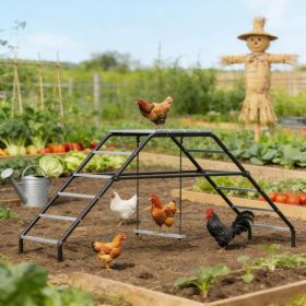 Chicken Activity Shelf,Chicken Coop Perches (Option: Black Gray)