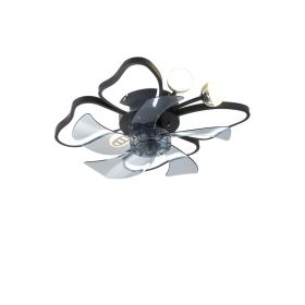 19.7 Inch Light Ceiling Fan With Lights Remote Control With Modern Butterfly Design Styling, Black, Fan For Bedroom, Living Room, Timing Function (Option: Default)