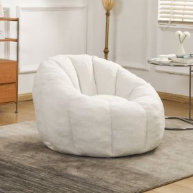 Bean Bag Chair, Bean Bag Sofa Chair With Armrests Stuffed High-Density Foam, Lazy Sofa Comfy Chairs BeanBag Chair For Adults In Living Room,Bedro (Option: White)