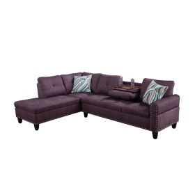 Self-pickup Only--Amaranth Linen 3-Piece Sofa Set Living Room Sofa (Option: F09917A   2PCS  S.C)