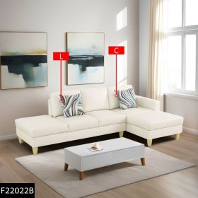 Self Pickup Only--White Faux Leather 2-Piece Couch Living Room Sofa Set (Option: F22022B    2PCS  C.L)