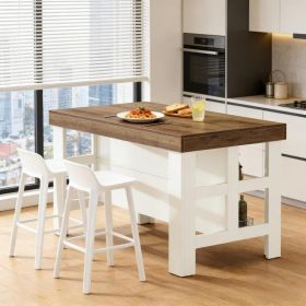 Kitchen Island,Kitchen Counter,Bar Table (Option: Brown White)