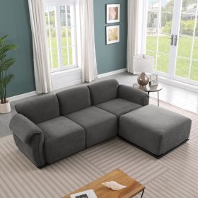 93 Length ,Fashionable Modular Sofa, Iron Frame,chenille Sofa, GREY, Suitable For Living Room (Option: Gray)