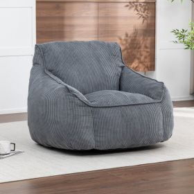 Giant Bean Bag Chair Sofa For Adults Teens, Comfy Corduroy Large Bean Bag Chairs With Armrests For Bedroom Living Room, A Dult BeanBag Lazy Sofa (Option: Dark gray)