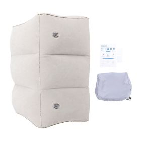 Inflatable Foot Rest Pillow Toddler Airplane Bed Adjustable 3 Layers Height Leg Rest Pillow Airplane Travel Essentials For Office Home Trains Car (Option: Default)