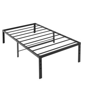 Black Twin Size Simple Basic Platform Metal Bed Frame - 12 Inch Bed Height (Option: Black)