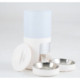 Automatic Feeder, 6-liter Intelligent Pet Food Dispenser, 304 Stainless Steel Bowl (Option: White)