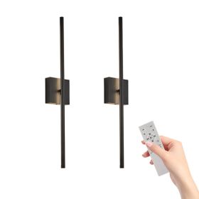 28  2-Pack Modern LED Wall Sconce, Minimalist Indoor Wall Light Fixtures, Black Matte Finish For Living Room, Bedroom, Hallway, Hotel, And Home D (Option: Default)
