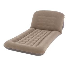 Inflatable Mattress With Adjustable Backrest Brown Portable Foldable Flocked Air Mattress For Outdoor Beach Travel (Option: Default)