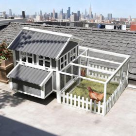 Wooden Chicken Coop For 3-4 Chickens (Option: Dark gray)