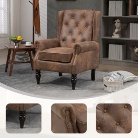 Wood Frame Armchair, Modern Accent Chair Lounge Chair With Sturdy Wood Legs For Living Room Bedroom  Coffee (Option: Coffee)
