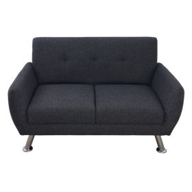 Pickup Only--Black Grey Linen 3-Piece Living Room Sofa Set (Option: F2510  L)