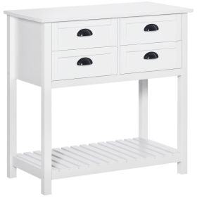 Sideboard Buffet Cabinet with Storage, Modern Coffee Bar Cabinet with 4 Drawers and Slatted Bottom Shelf, Console Table for Kitchen, Living Room (Option: White-930x470x200 mm)