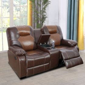 Pickup Only--Brown Bonded Leather 3-Piece Couch Living Room Sofa Set (Option: GS3901  L)
