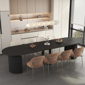 Extendable Foldable Dining Room Table For 1-10 People, Wood Multifunctional Rectangle Expandable Console Kitchen Living Meeting Room Furniture (Option: Black)