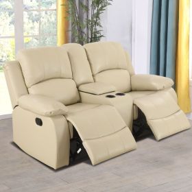 Pickup Only--Beige Recycled Leather 3-Piece Couch Living Room Sofa Set (Option: GS2892  L)