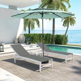 Aluminium 10ft 3 Tier Auto-tilt Umbrella ,Outdoor Patio Umbrella - Market Table Pool Deck Umbrella Base Not Included   Light Green (Option: Light Green)